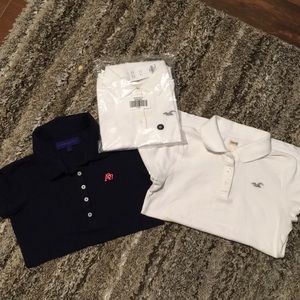 Navy and white Hollister and Aeropostale polos
